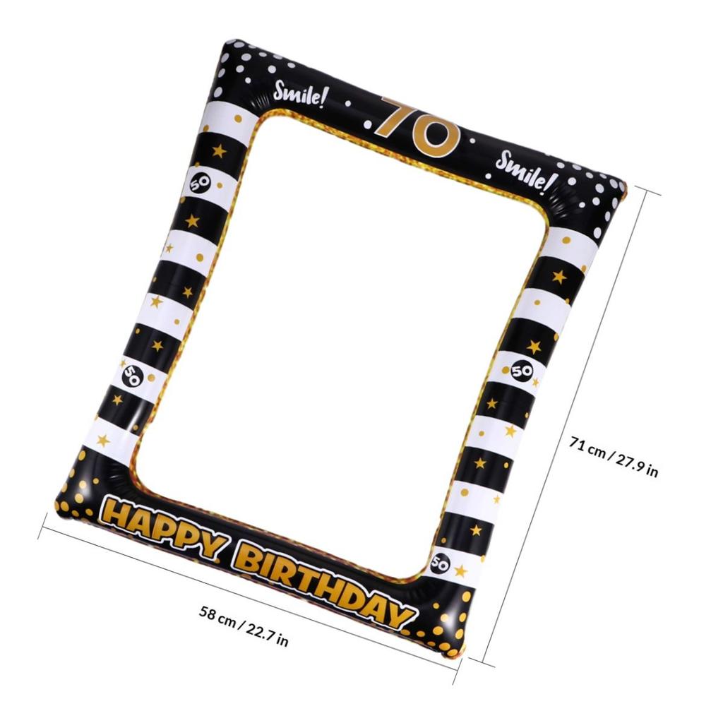 1Pcs Inflatable Birthday Photo Frame PVC Party Photo Prop Lightweight Eco Friendly Festive Costume Accessory for Birthday