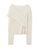 Proportion Body Dressing Ecru Knit Sweater with a Style Women's Cache-Coeur Off-the-Shoulder