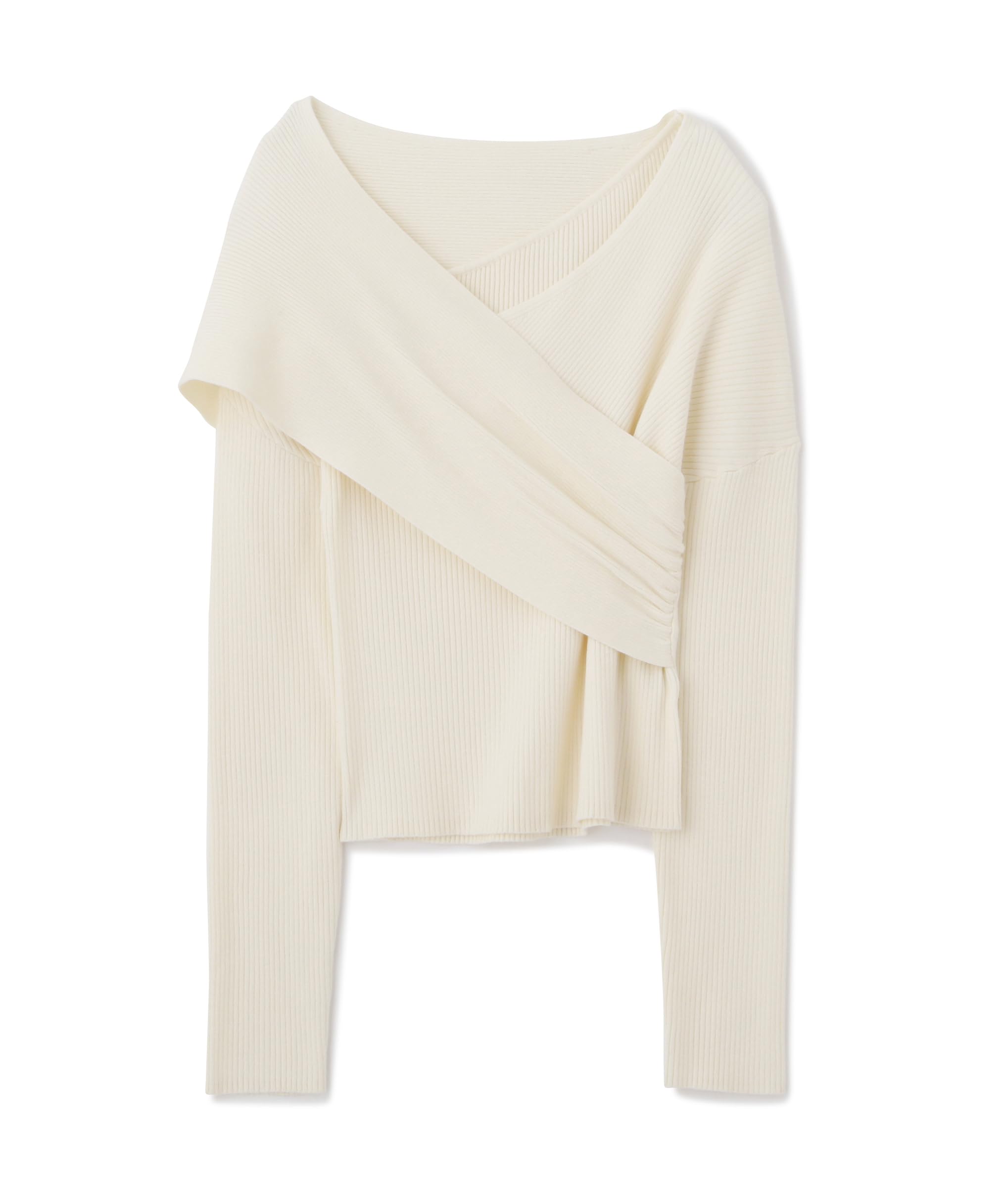 

Proportion Body Dressing Ecru Knit Sweater with a Style Women s Cache-Coeur Off-the-Shoulder