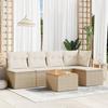 VidaXL Garden Lounge Set with Cushions 6 Pcs Beige Braided Resin 3223601