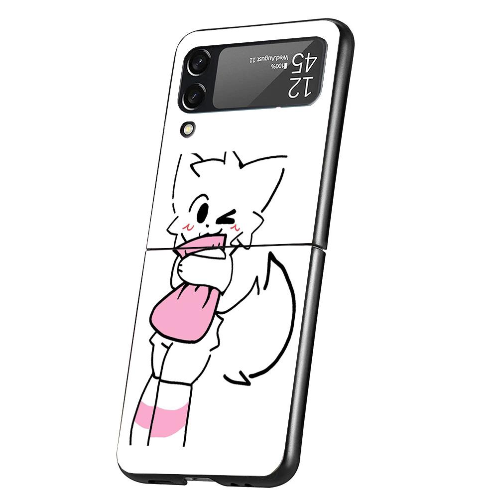Boykisser Cat Cover Phone Case For Samsung Galaxy Z Flip 7 6 5 4 3 5G Flip7 Flip6 Flip5 Flip4 Flip3 Black Fundas Shell