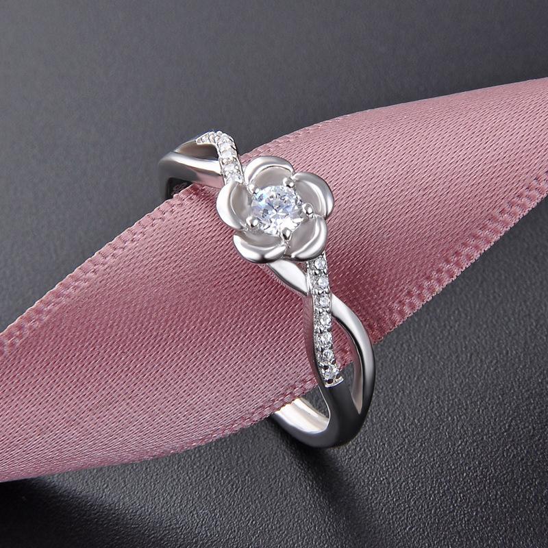 Lindon Classic 925 Sterling Silver Zircon Ring Ladies Jewelry Wedding Promise Party Gift