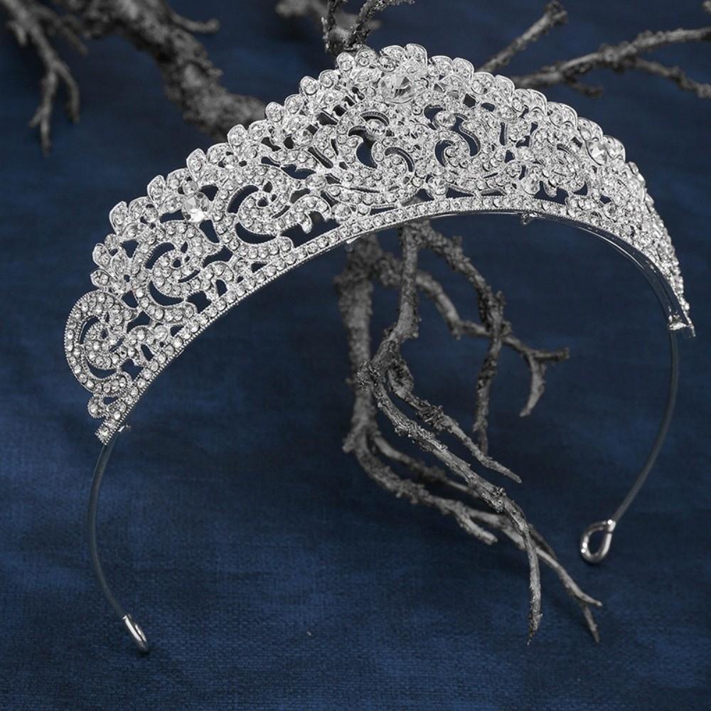 Zinc Zinc Alloy Rhinestone Tiara Baroque Crown Hair Accessory Ancient Princess Crown  Women