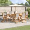 Vidaxl 9-Cz. Garden Furniture Set, Solid Acacia Wood and Textilene