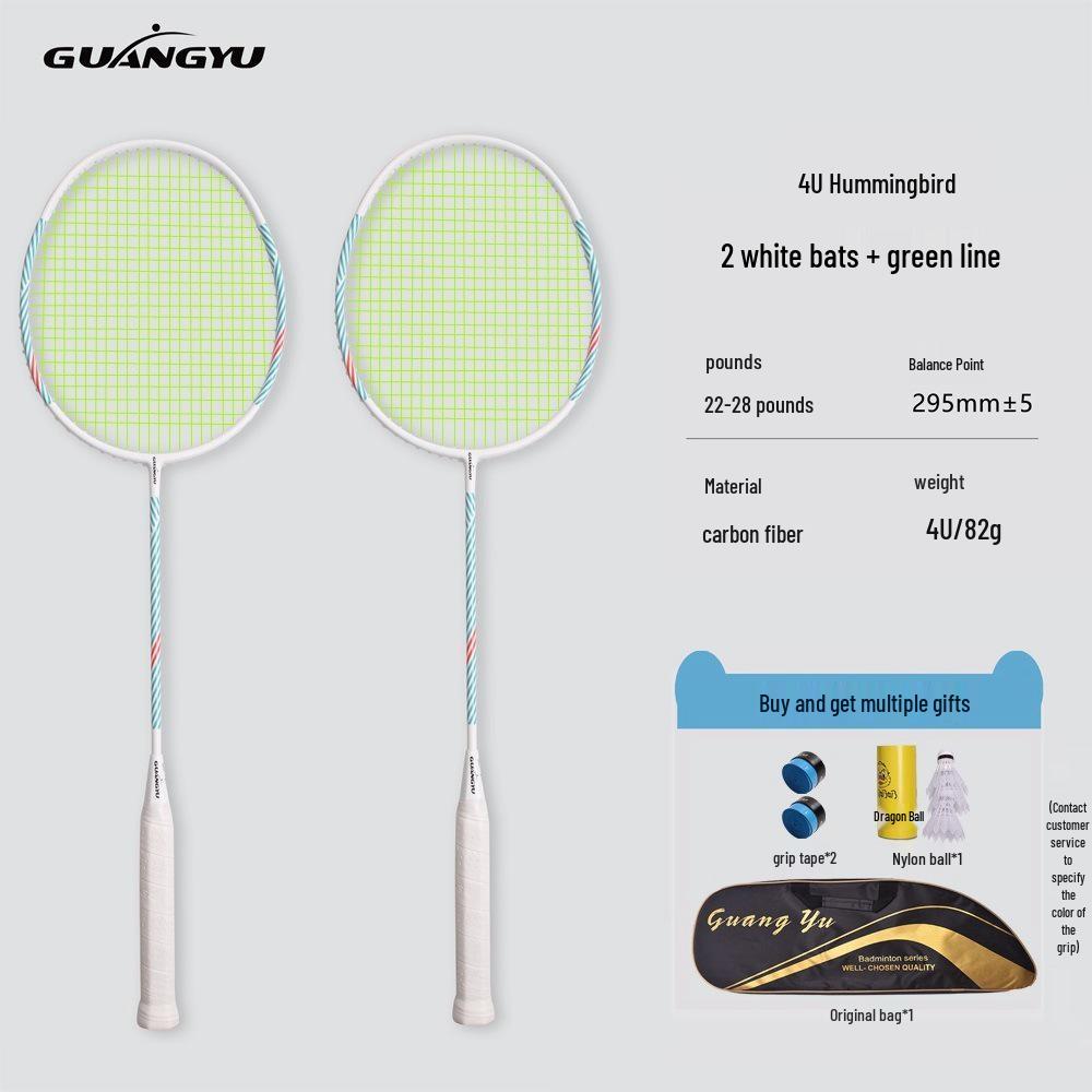 4U Carbon Fiber Badminton Racket Set for Couples - Home Entertainment Double Pair
