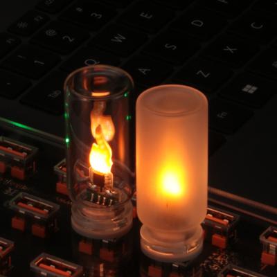 USB Flame Night Light with Touch Control Realistic Flickering LED Candle for Home Car Adjustable Brightness Portable Ambiance Lamp for Bedroom Decor