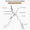 Heavy-Duty Kitchen Shears with Spring-Loaded Handle, Stainless Steel Poultry Scissors for Chicken Fish Ribs, 6-in-1 Multi-Tool with Bottle Opener &