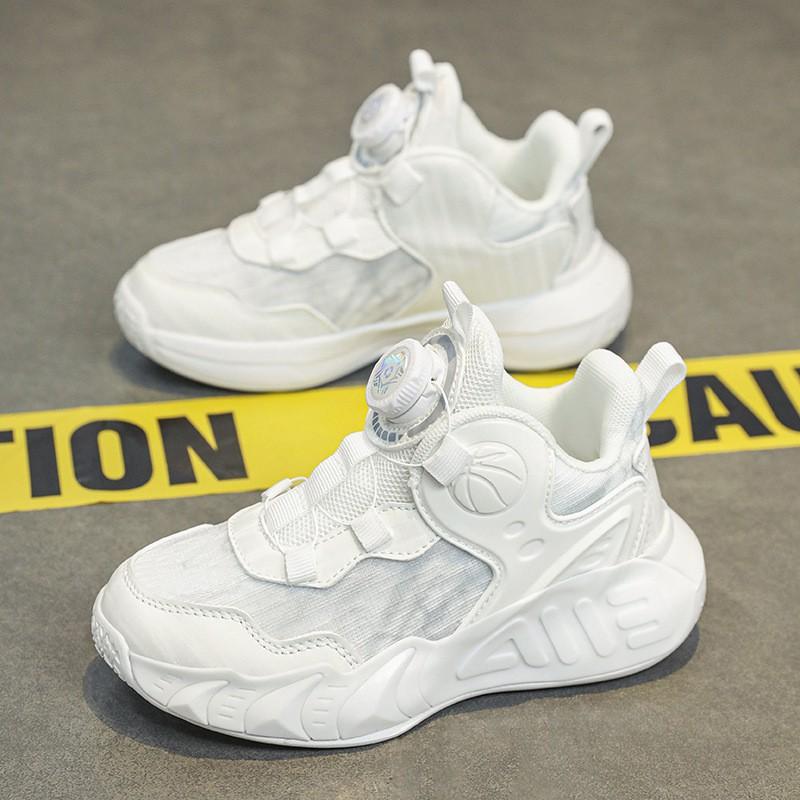 Boys White Mesh Running Sneakers Kids Breathable Sport Shoes School Daily Wear