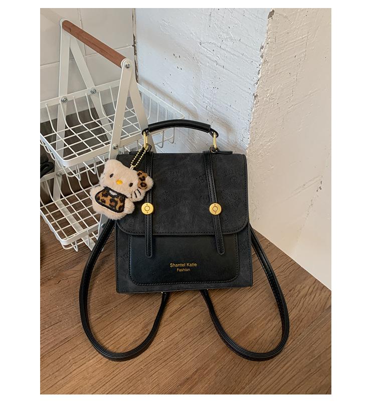 

Ретро рюкзак женский новый модный нишевый дизайн студенческий класс школьный рюкзак корейская версия уличного тренда чёрный