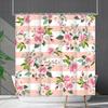 Shower Curtain Waterproof and Mildew-proof Digital Printing Horizontal Strip Plant Flower Printing Shower Curtain Partition Curtain Free Punching