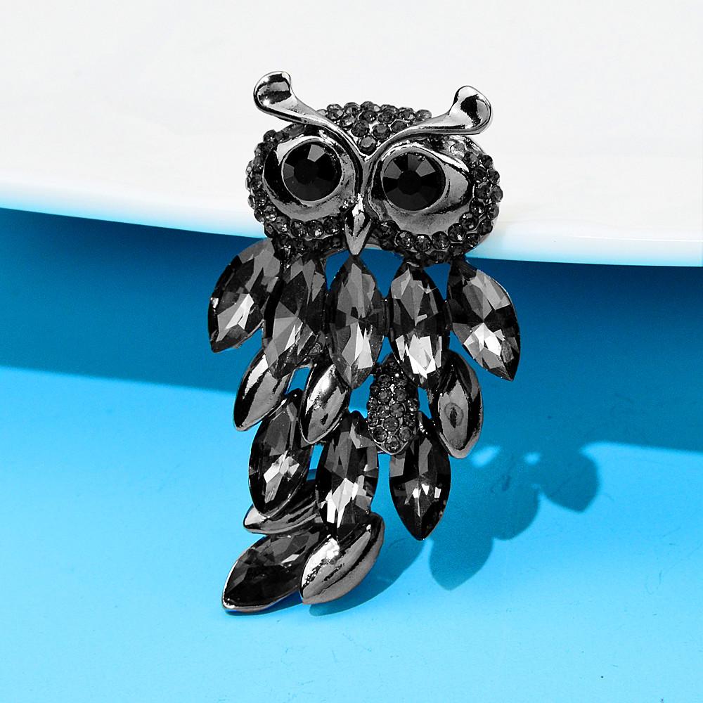 Rhinestone Owl Brooches For Women Fashion Animal Pin 2 Colors Available Coat Sweater Jewelry High Quality New