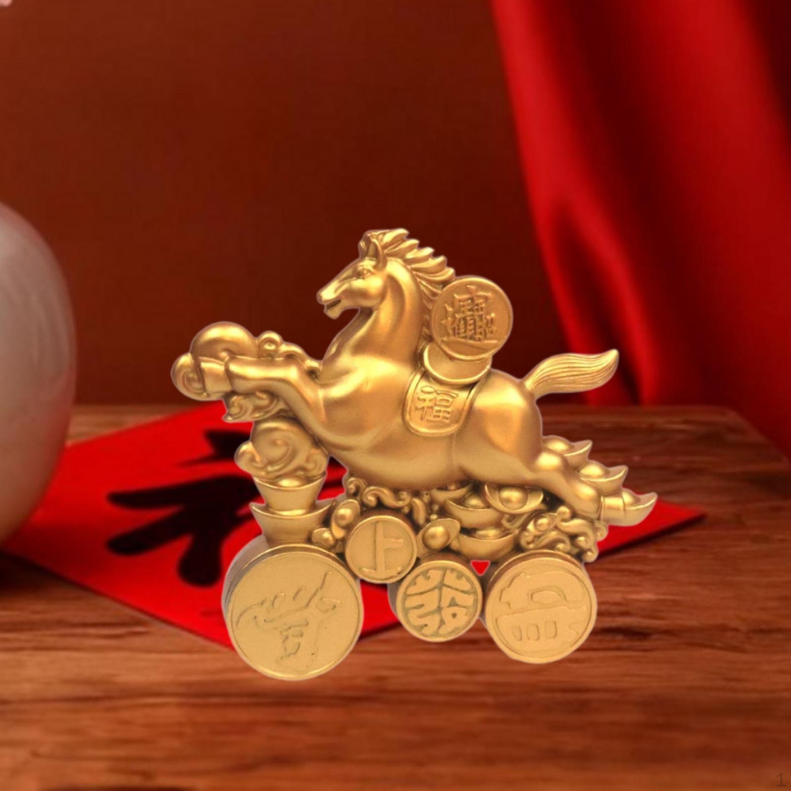 

Resin Horse Statue Sculpture Chinese Year Collectible Figurine Ornament for Tabletop