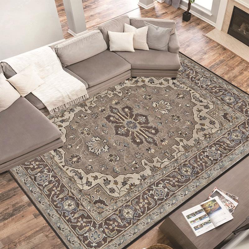 Persian Crystal Carpet Living Room Wear-Resistant And Easy-To-Take-Care Floor Mat Bedroom Dirt-Resistant Ethnic Style Decorative Mat