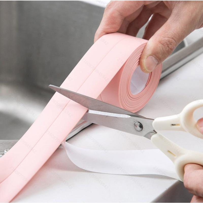 1roll Bathroom Kitchen Sealing Strip Tape - Self Adhesive Waterproof Caulk Strip for Shower Bath Sink Edge
