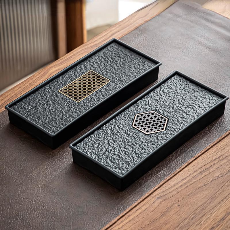 Light Luxury Home Indoor Tea Ceremony Supplies Tray Small Tea Set Office Study Storage Row Dual-purpose Large Capacity Tea Tray