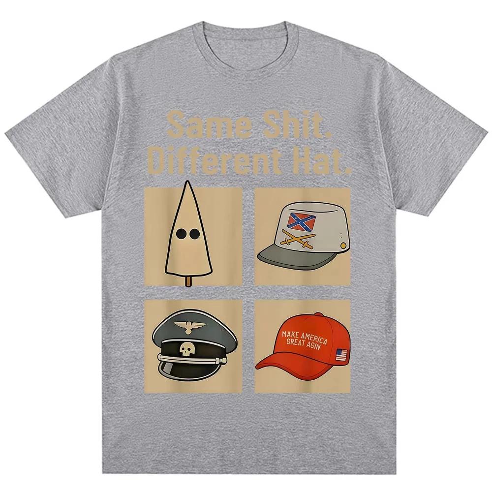 Lustiges Gleiche Scheiße Anderer Hut Meme Grafik T-Shirt Herren Damen Humor Vintage Neuheit T-Shirts Übergroß Baumwolle Lässiges T-Shirt S braun