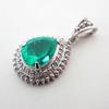 [Used] Pt900 Emerald/Diamond Pendant Top/j53-10
