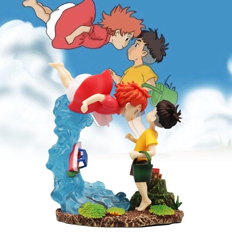 Enchanting Miyazaki Anime Ponyo And Sosuke Figurine Model With Captivating Details