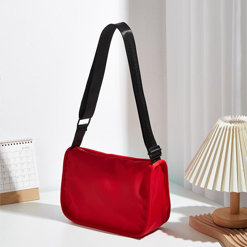 Niche design new women's bag simple sports style shoulder bag solid color Oxford cloth small square bag trendy messenger bag