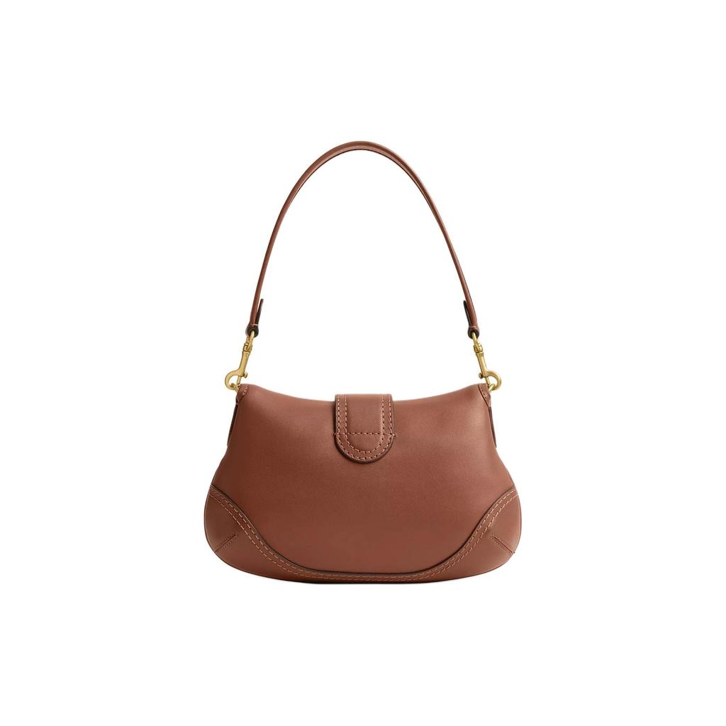 Coach Soho 26 Logo Recycled Leather Shoulder Tote Bag Medium Women Handbags Saddle CR699-B4L4A