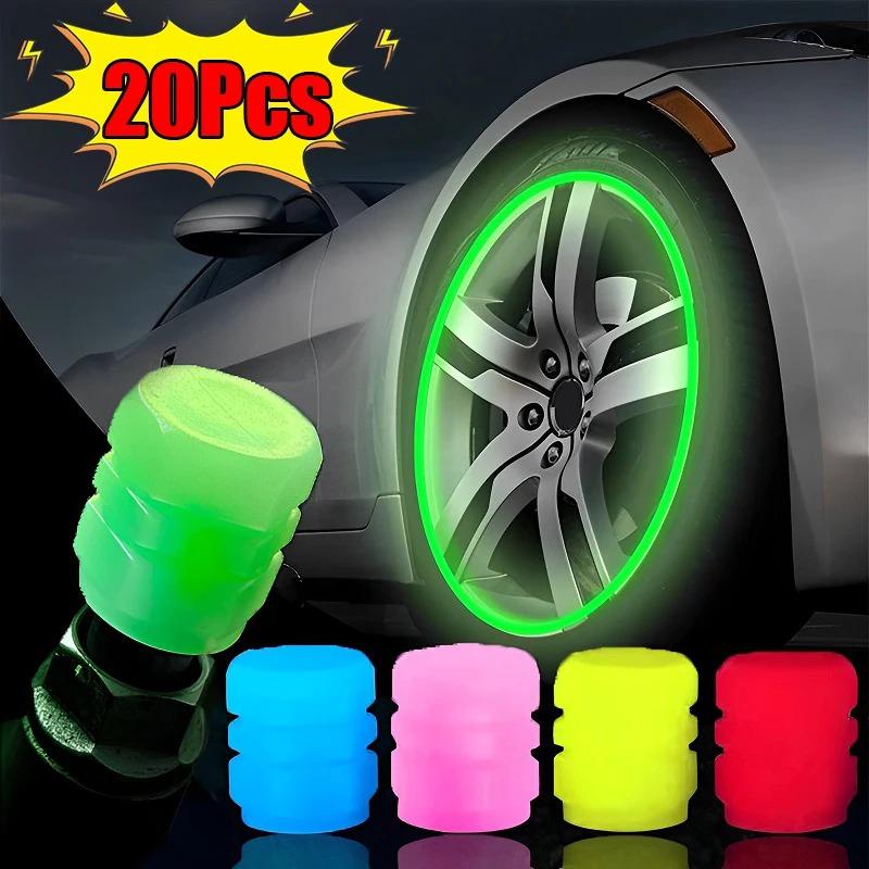 Luminous Valve Caps Fluorescent Green Blue Night Glowing Car Motorcycle Bicycle Wheel Styling Tyre Hub Universal Cap Decor 4Pcs
