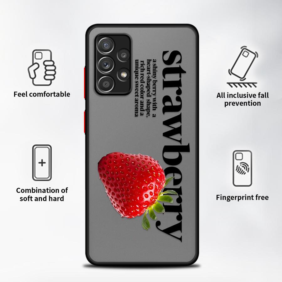 Phone Cover Case for Samsung Galaxy A52S A72 A73 A33 A17 A52 A56 A55 A34 A36 A35 A53 A54 A14 A23 A16 A15 Cherry Strawberry