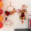 Chinese New Year Artificial Gourd Flower Wreath Decoration for Entrance and Living Room