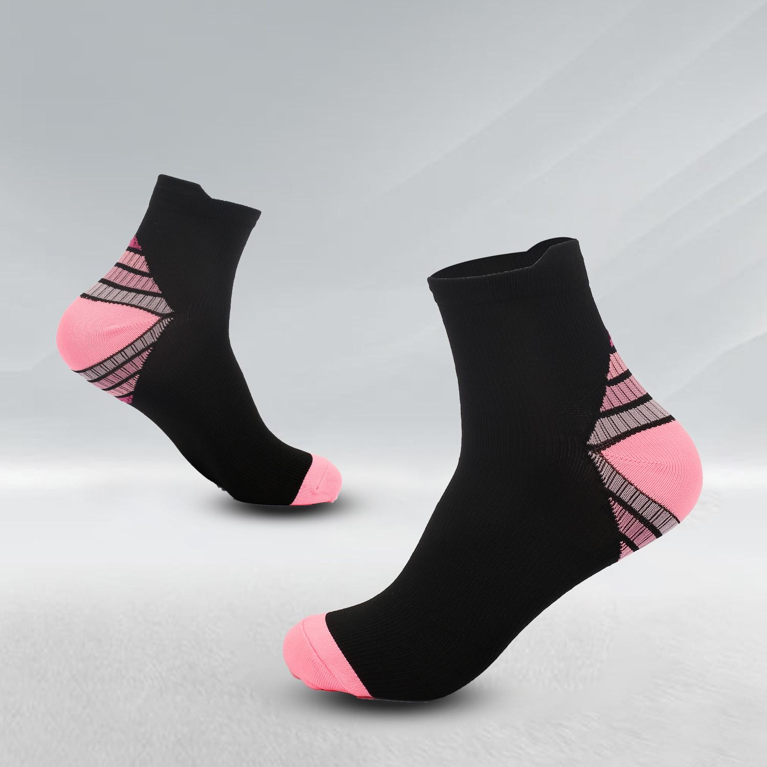 Men s and Women s Compression Crew Socks Outdoor Sports Socks Basketball Running Badminton Tennis Pickleball Socks S/M розовый