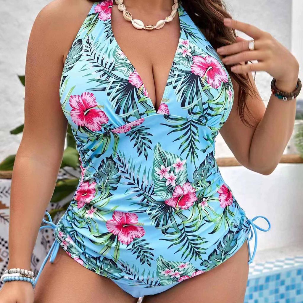 Womens Plus Size Bikini Swimsuit Set High Waist Backless Sexy Two Piece Bathing Suit