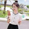 2025 Plus Size Women's Slimming Short Sleeve Lace Top - New French Style