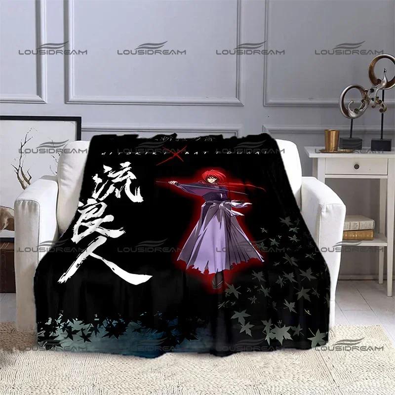 Himura Kenshin Cartoon Blanket Classic Japanese Animation Flannel Decorative Thin Blanket Portable Home Travel Office Blanket