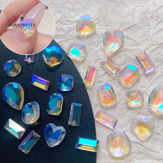 

Стильный горный хрусталь ногти ногти украшения шармы Аврора Цвет Стекло Камни DIY Нейл Арт