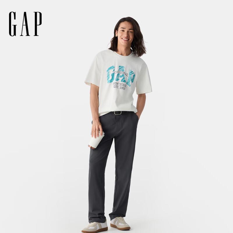 Gap Unisex 2025 Spring Logo Print Crewneck T-Shirt Style 725626