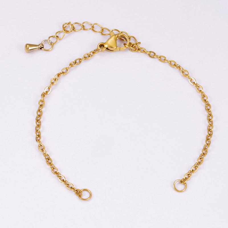 2pcs/5pcs Stainless Steel Bracelet Chains Jewelry Making Supplies Adjustable Cuban with Extension Chain Connectors Wholesale