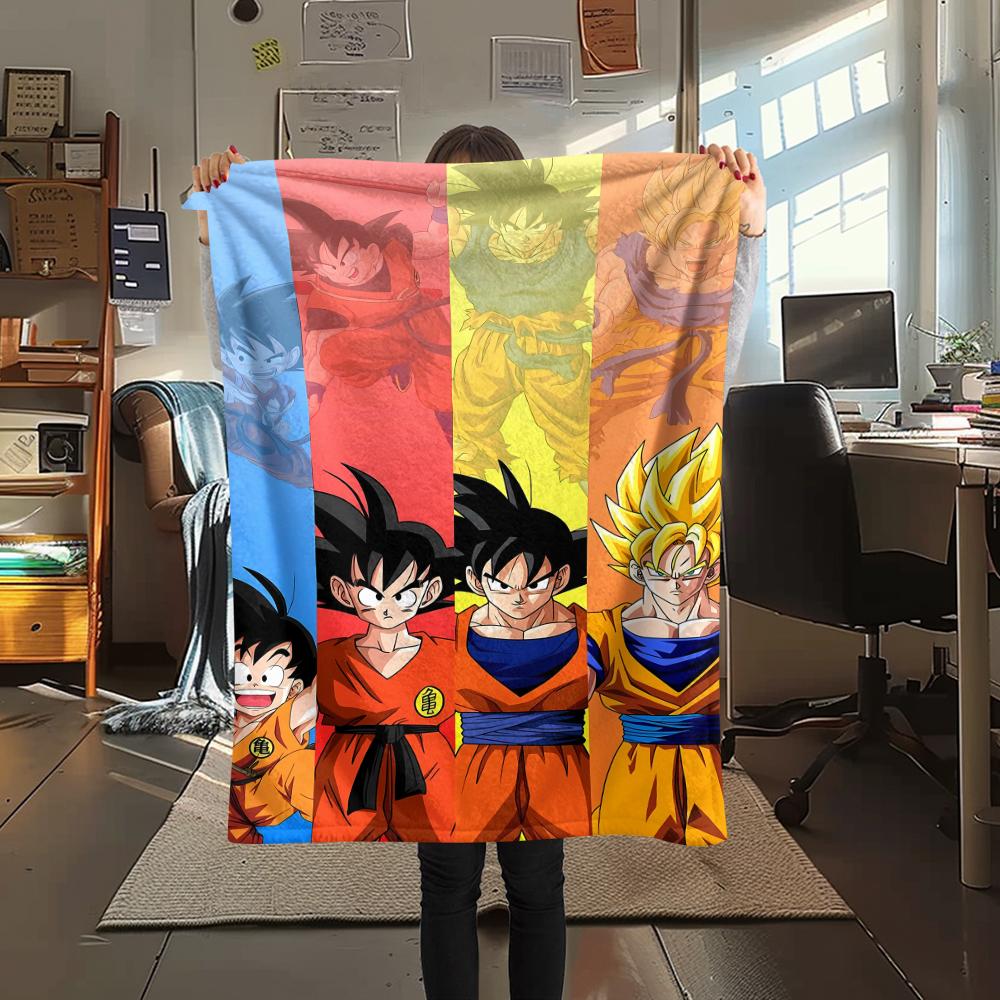 Dragon Ball character Print Flannel Blanket High quality Comfortable for All Seasons Home Decor Warmth and Comfort Perfect for Christmas Gifts