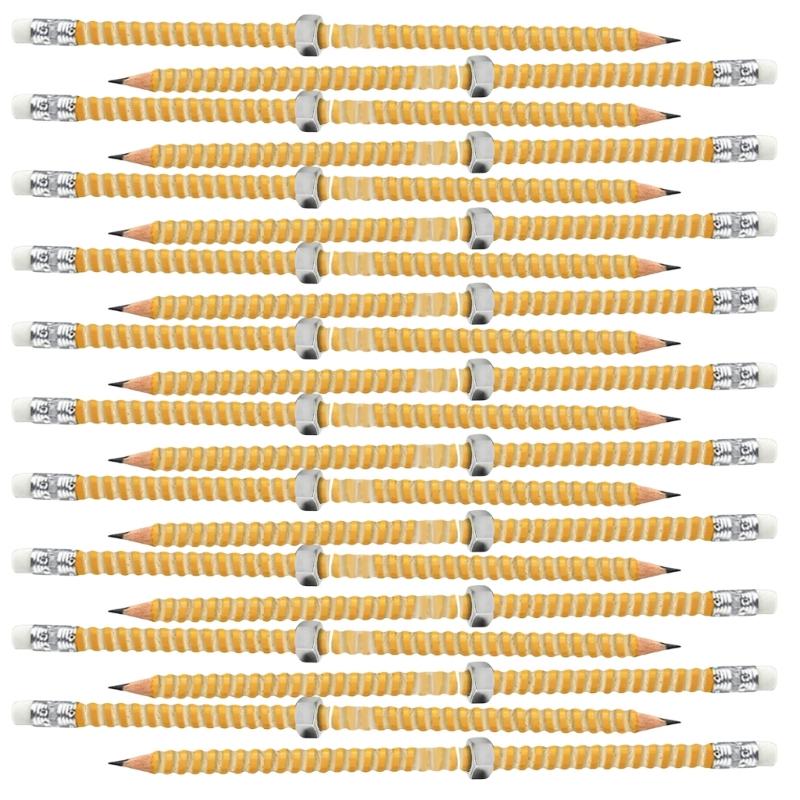 Quiet Wooden Threaded Pencil With Rotating Metal Nut Design For Classroom Concentration Focusing Aid Stress Relief Tool