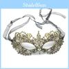 Halloween Couple Mask With Rhinestone Half Face Lace Decoration For Costume Party
