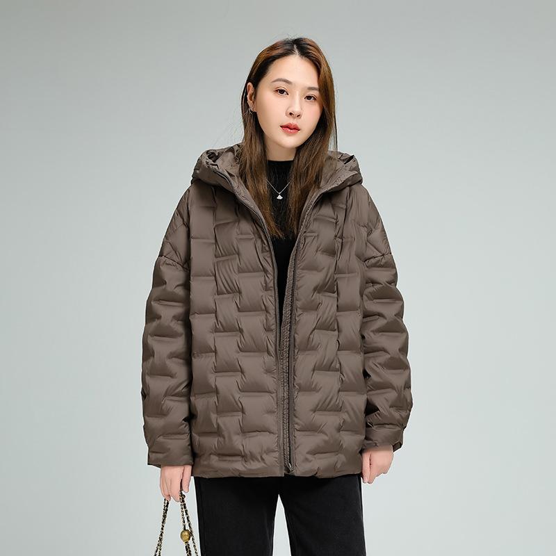 Doudoune Femme Décontractée Ample Oversize Automne Hiver Vêtement d'Extérieur Manteau à Capuche