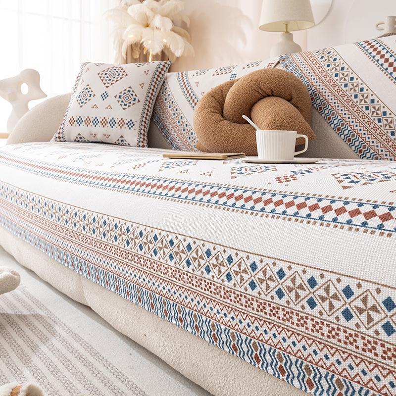 Cotton and Linen Sofa Cushions For Seasons Anti-Slip and Stain-Resistant Seat Pads  Model Linen and Coarse Fabric Sofa Cover