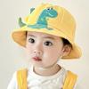 Wide Brim Kids Bucket Hat Cartoon Baby Sun Cap Cute Dinosaur Children Fisherman Hat  Girl