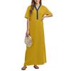 Women's Nightgown Home Clothes Short Sleeve Nightgown With Pockets Long Dress