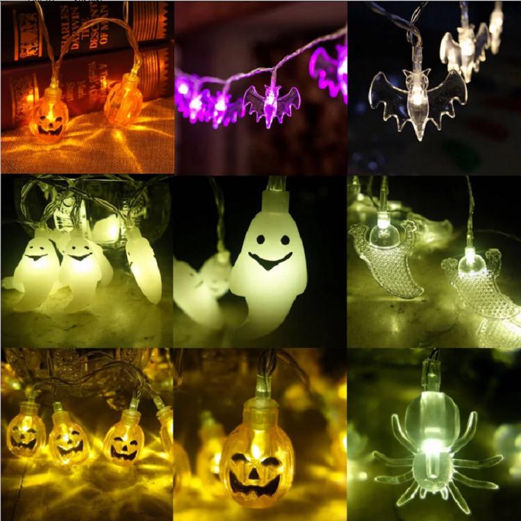 

Гирлянда светодиодных огней на Хэллоуин Тыквы Пауки Скелет Огни для украшения окна Сказочные Warm Spider