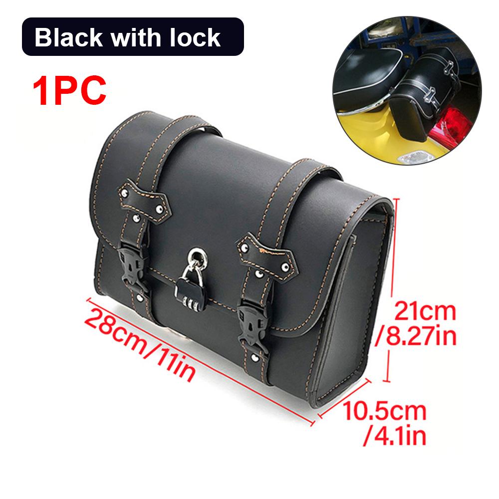 

Универсальная мотоциклетная боковая сумка Водонепроницаемая сумка для инструментов Седельные сумки из ПУ кожи Дорожная багажная сумка Мотоциклетная сумка Круизер Для Харли чёрный