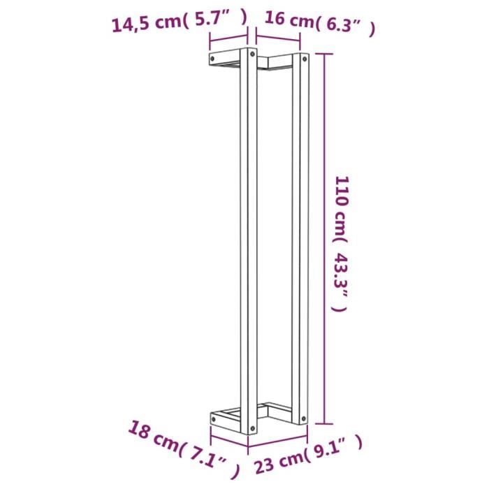 VidaXL Porte-serviette 23x18x110 cm Bois de pin massif 822402