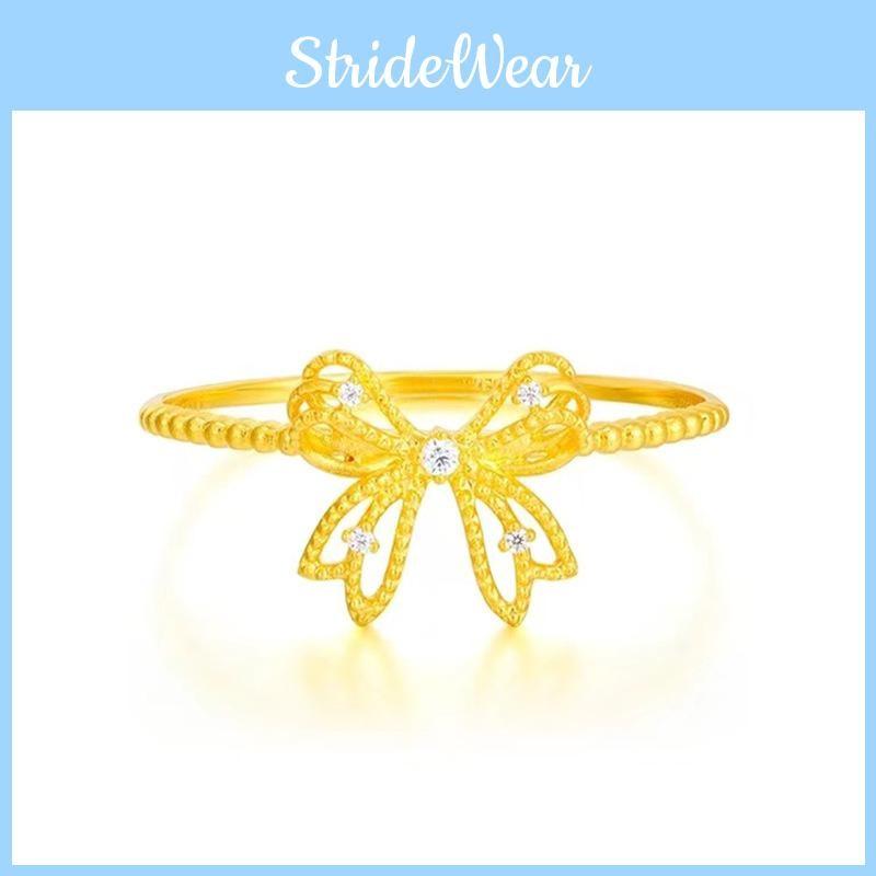 Sweetheart Charming Butterfly Knot Ring Decorated With Rhinestones For Special Occasions