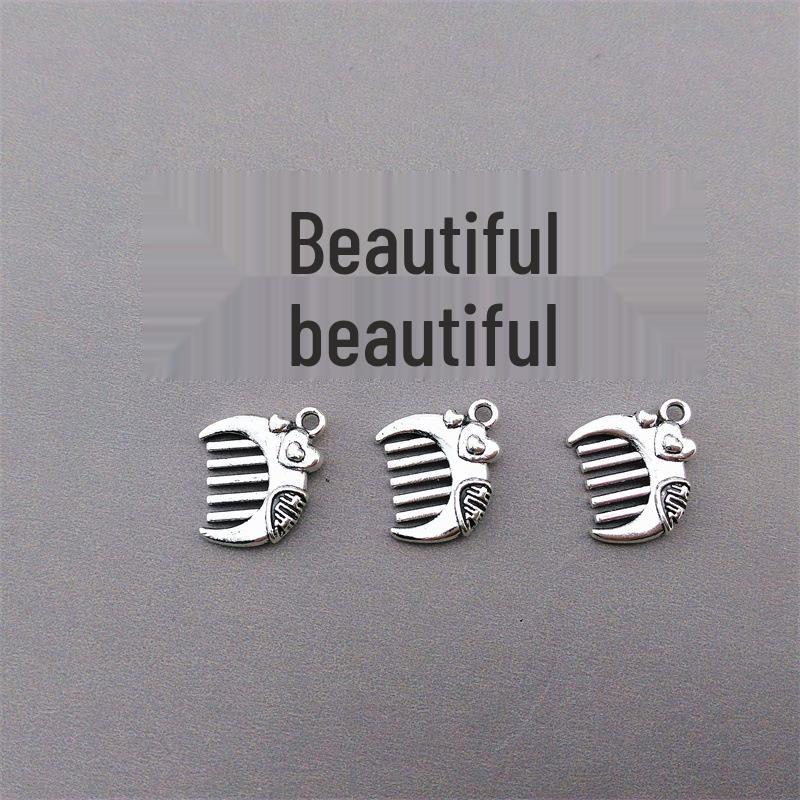 Tibetan Silver Clover & Bell Charm Bracelet with Pendant