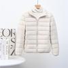 Autumn and winter new down jackets for women's light and thin stand-up collars, short styles, fattened and enlarged size white duck down.