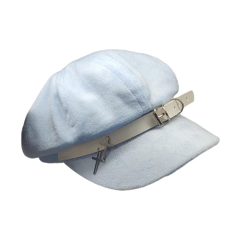 Handmade Berets Lovely Rabbit Painter Hat for Girls Furry Ear Cabbie Hat for Outdoor Leisure Casual Wear