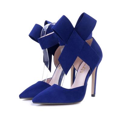Nueva moda primavera verano sexy lazo grande punta fina tacones altos sandalias zapatos mujer señoras boda fiesta pumps zapato de vestir 885