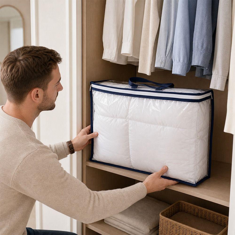 Large Capacity Quilt Storage Bag With Handle Clothes Storage Container  Bedding Comforter